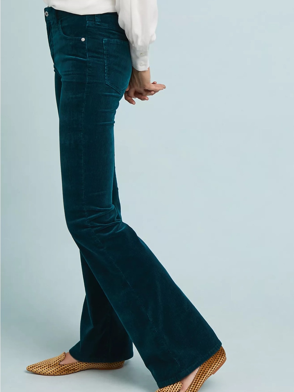 Anthropologie Pilcro Dark Green Corduroy Bootcut Flare Pants